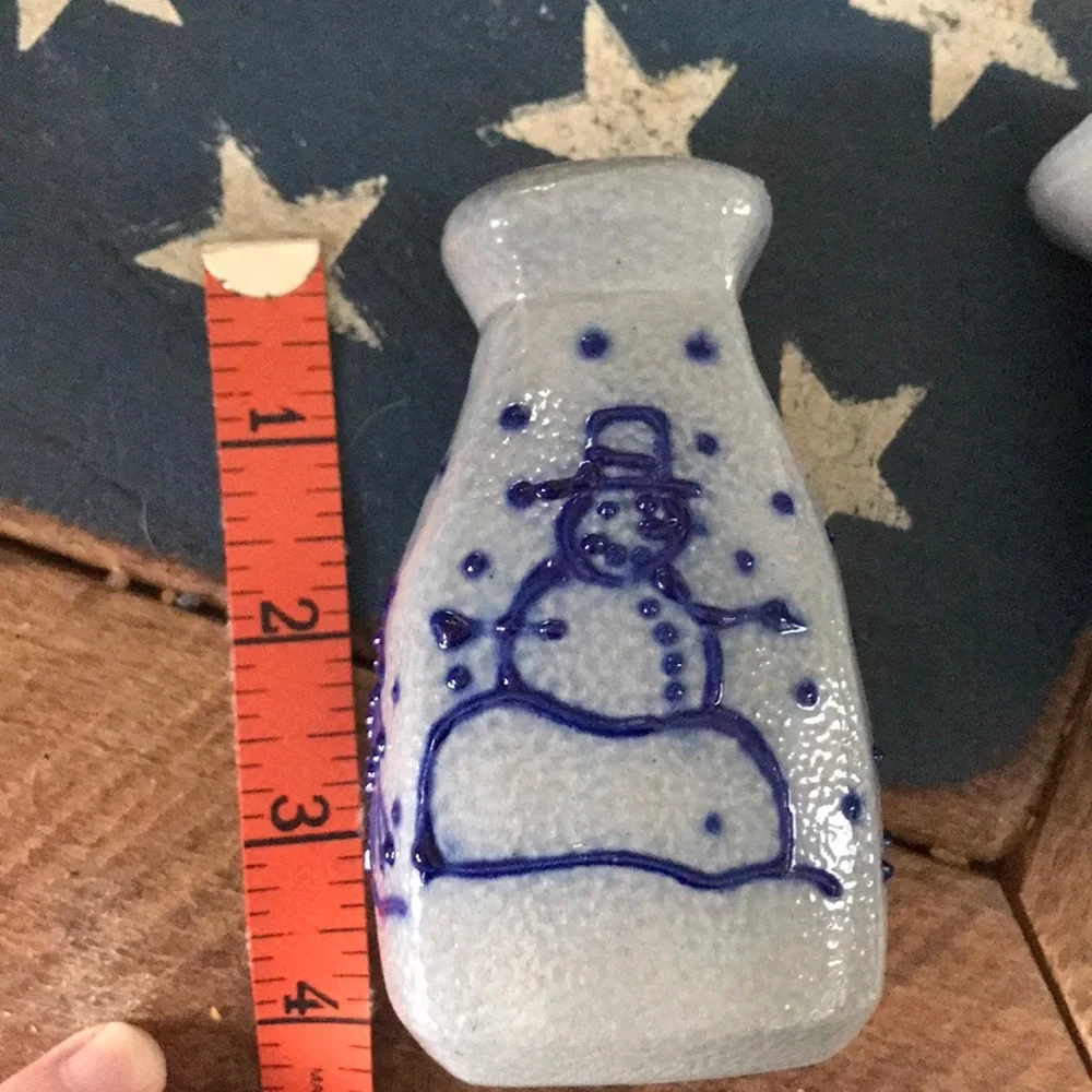 Winter pottery salt & pepper shakers